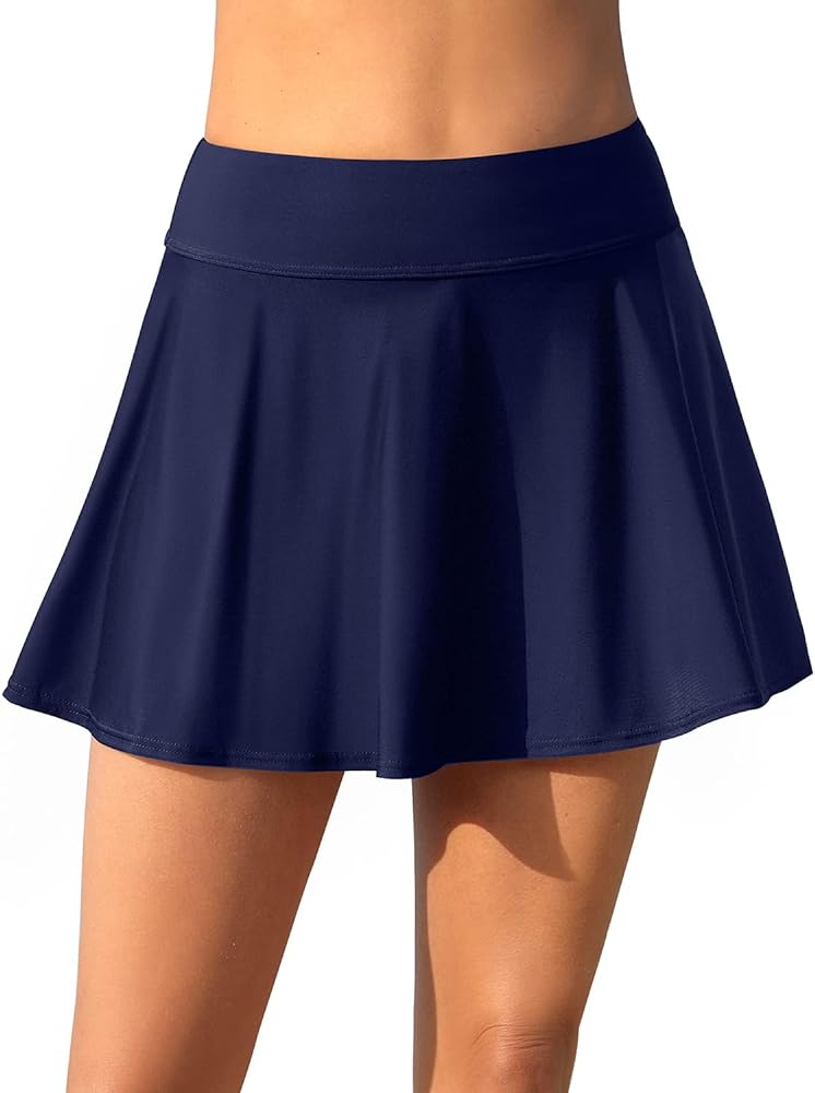 Aqua Eve Women Swim Skirt Tummy Control Swimsuit Skirt High Waisted Bathing Suit Bottom