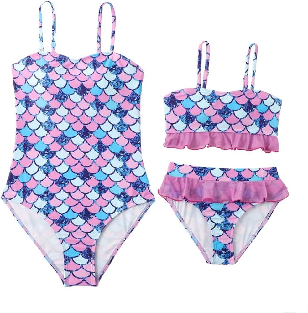 Mommy and Daughter Matching Swimsuits,One or Two Piece Bikini Set Swimwear Bathing Suits for Women,Girls