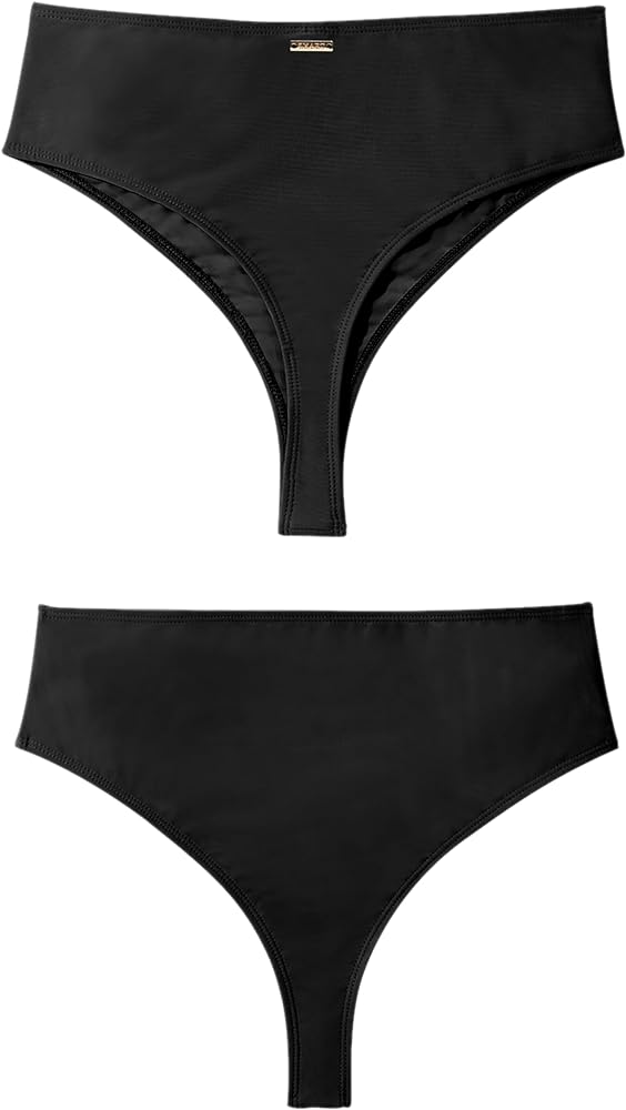 Zmart Women High Waist Thong Bikini Bottoms High Cut Swimsuit Bathing Suit Cheeky Brazilian Swimwear Bottom