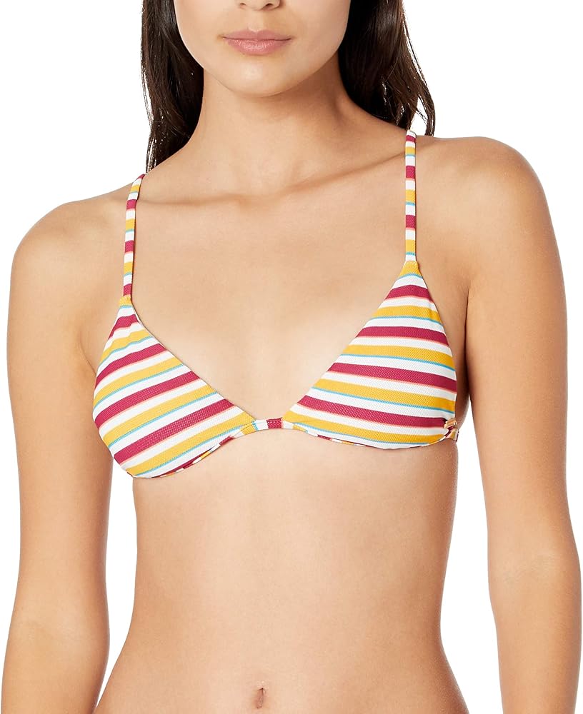 Volcom Women's Standard Stripe While Haute Triangle Bikini Top