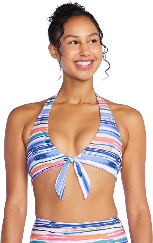 Speedo Women's Swimsuit Bikini Top V-Neck Halter