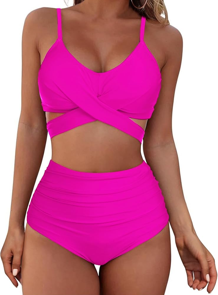 American Trends Womens High Waisted Bikini Swimsuits Push Up Bikini Sets Sexy Bathing Suits Two Piece Swimsuit