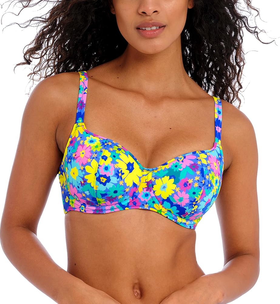 Freya Women's Garden Disco Underwire Sweetheart Bikini Swim Top, AS4303, Multi, 30H