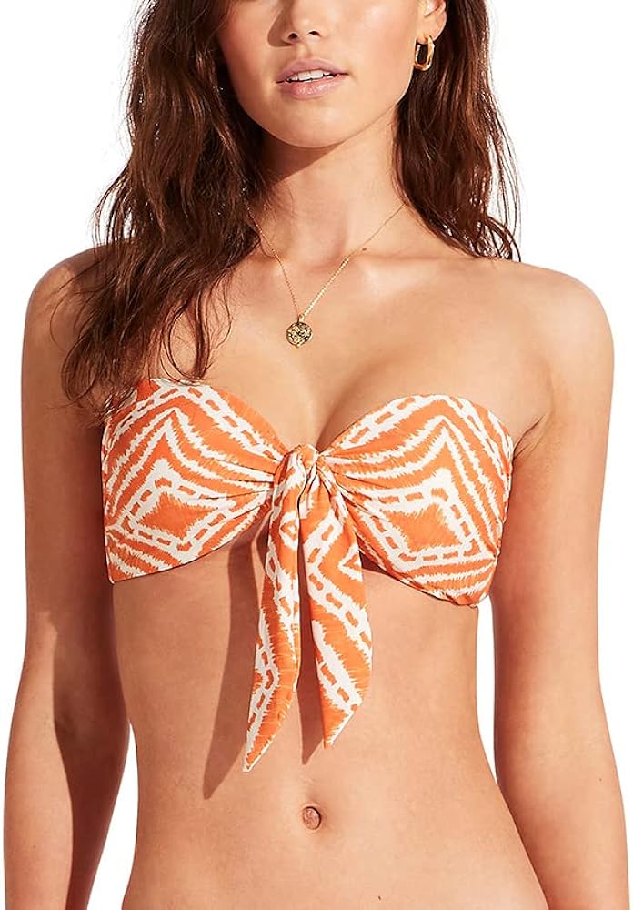 Seafolly Women's Twist Tie Front Bandeau Bikini Top Swimsuit