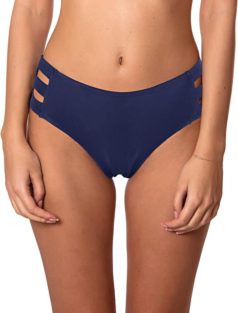 Ocean Blues Women's Strappy Bikini Bottom Full Coverage Swim Briefs