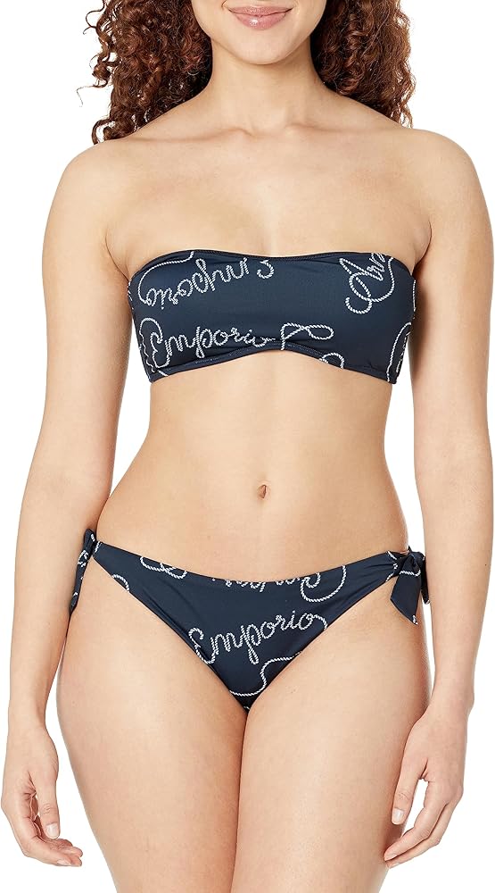 Emporio Armani Women's Standard Logomania Band and Bow Brazilian Bikini