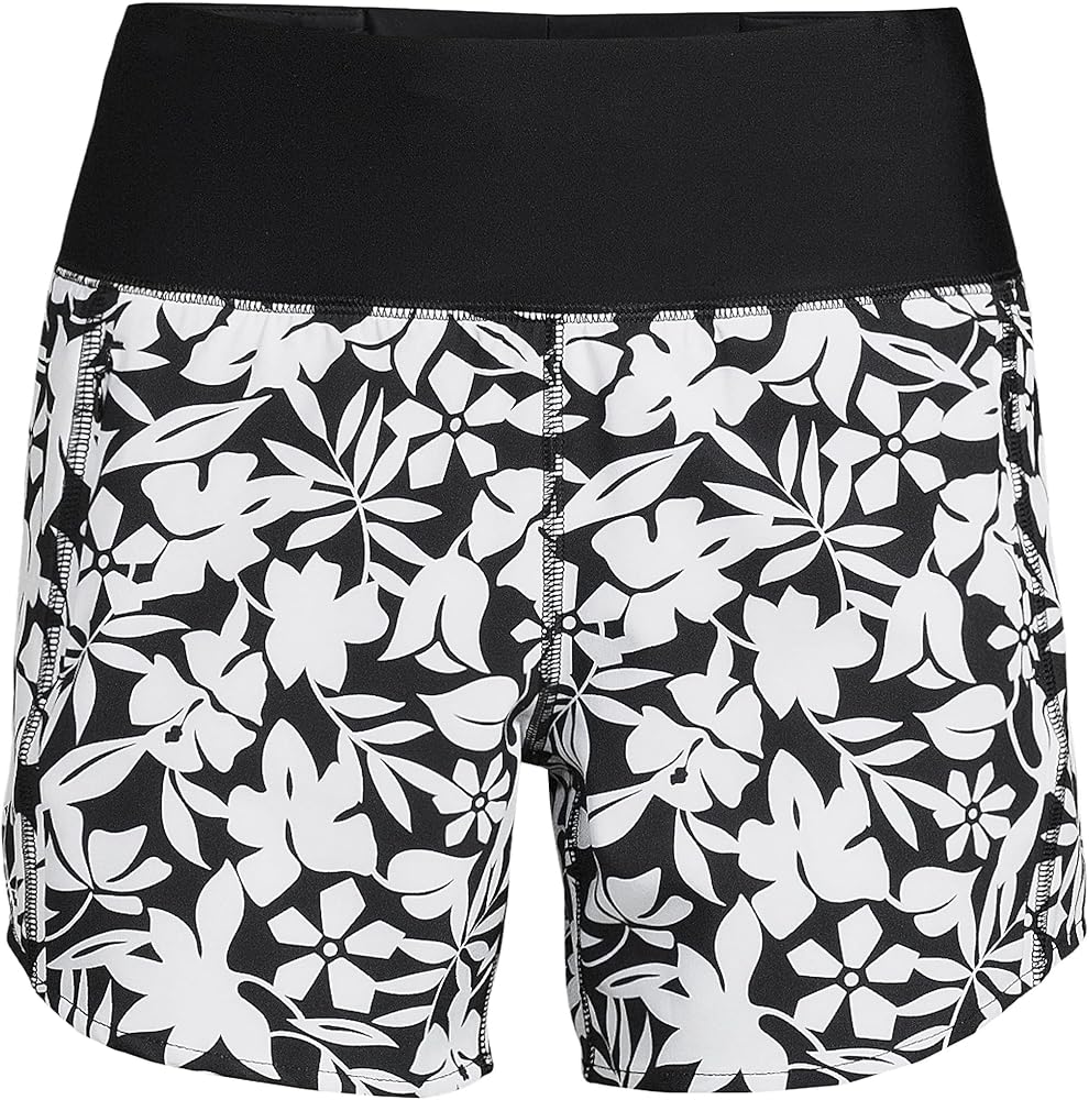 Lands' End Women's 5" Sustainable Elastic Waist Board Shorts Swim Shorts with Panty