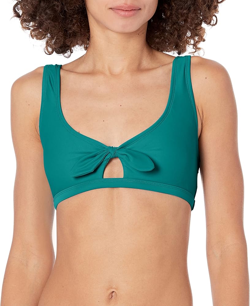 Body Glove Women's Standard Smoothies May Solid Bikini Top Swimsuit with Peekaboo Front Bow Detail