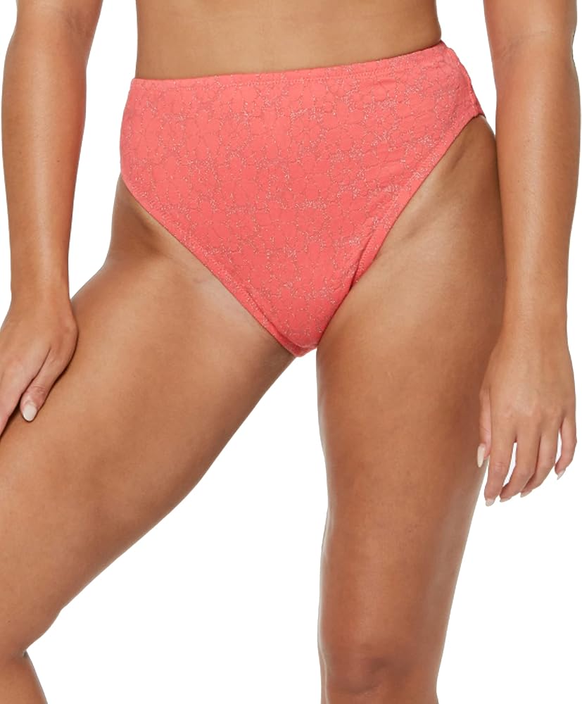 Jessica Simpson Womens Metallic Printed Swim Bottom Separates