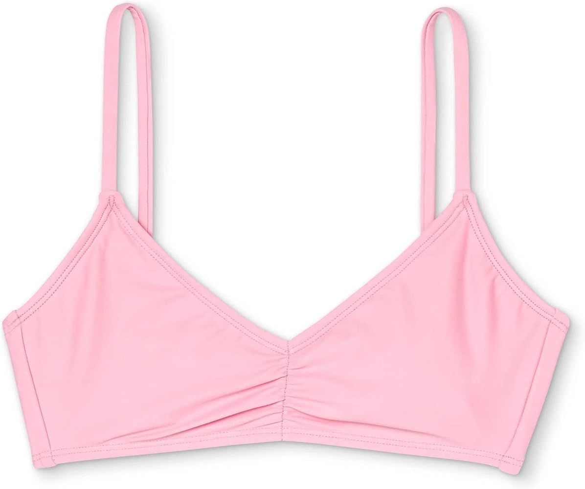 Juniors' Cinch-Front Bralette Bikini Top - (as1, alpha, x_s, regular, regular, Pink)