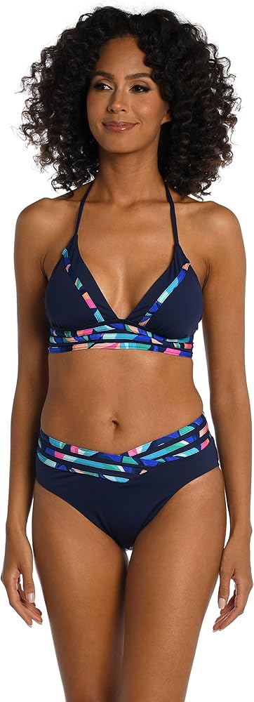 La Blanca Women's Banded Bikini Swimsuit Top, Multi//Painted Leaves, 12