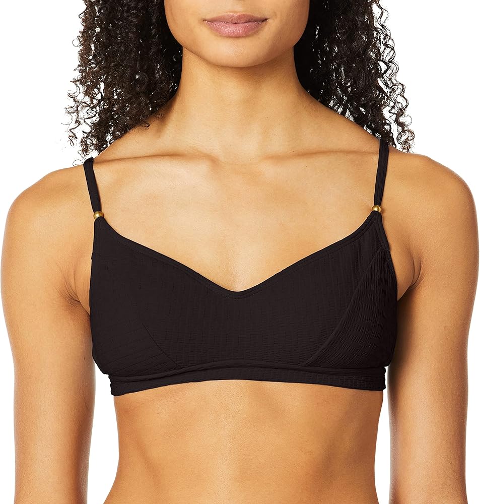 Lucky Brand Women's Standard Bralette Hipster Bikini Swimsuit Top