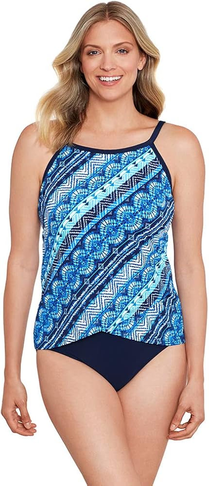 Penbrooke Shape Solver Women's Swift Charm High Neck Underwire Adjustable Tankini Top Separate