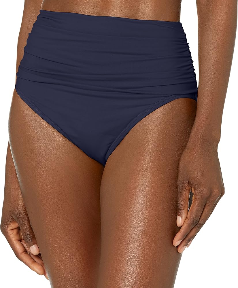 Carmen Marc Valvo Women's Standard Shirred Waist Bikini Bottom Swimsuit