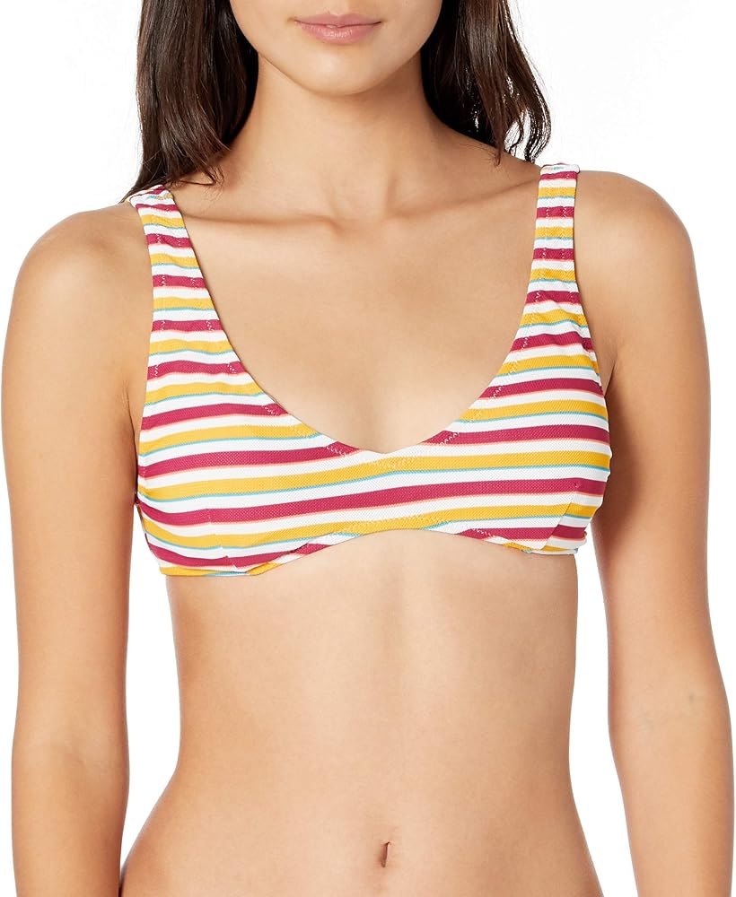 Volcom Women's Standard Stripe While Haute V Neck Bikini Top