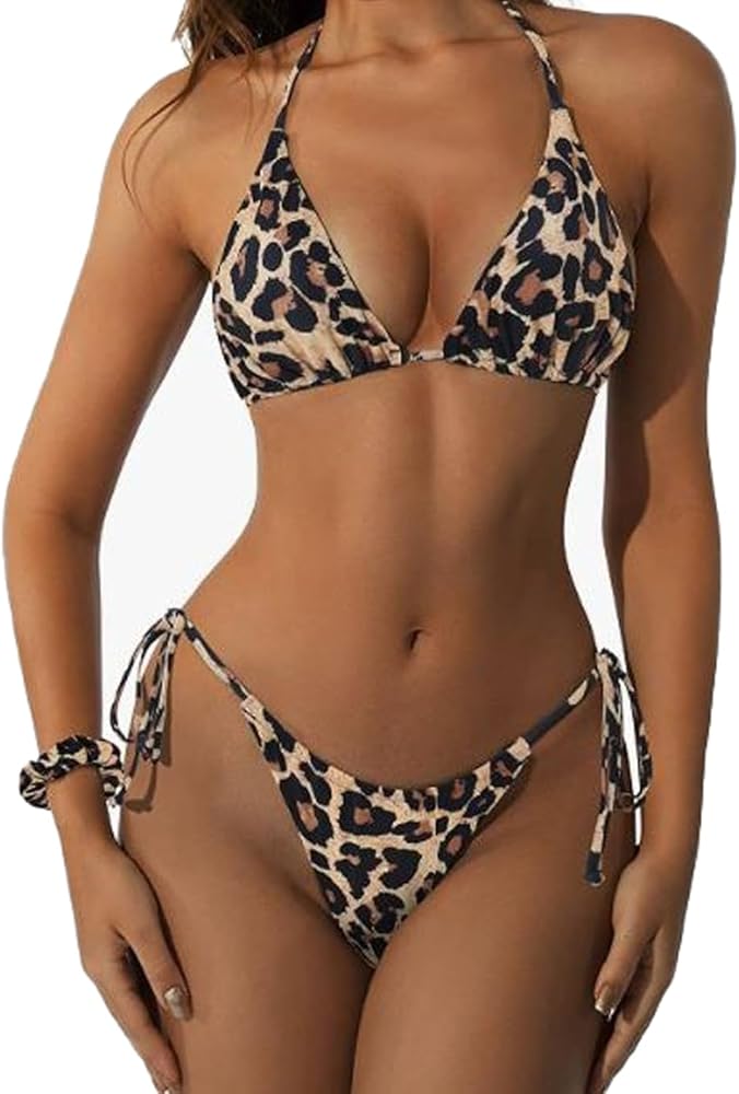 String Bikini Set for Women Sexy Swimsuit Tie Side Thong Bathing Suit Brazilian 3pc