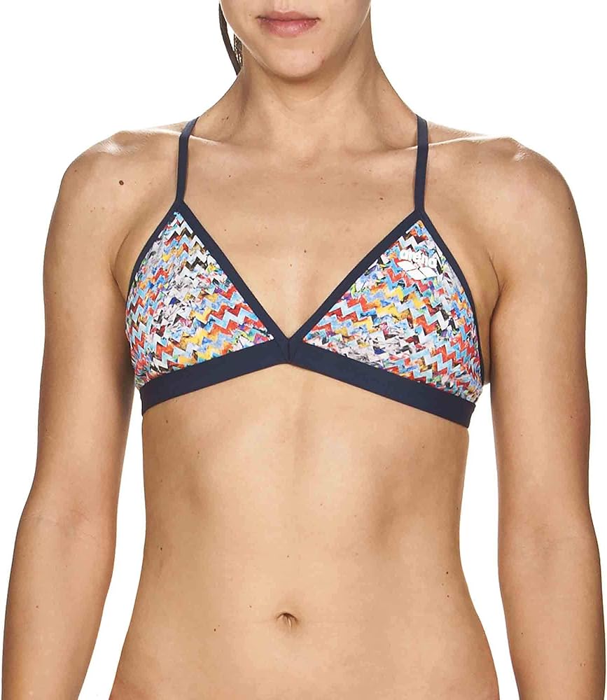 ARENA Women's Ethno Zigzag Tie Back MaxLife Bikini Top