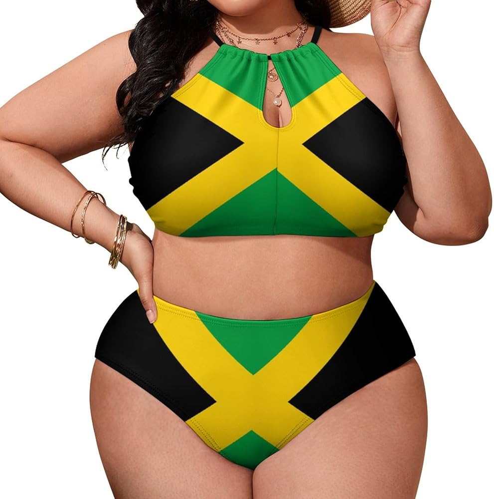 Tailbox Flag Bikini Sets Swimsuits Plus Size for Women Two Piece Swimwear Slimming Bathing Suits Beachwear