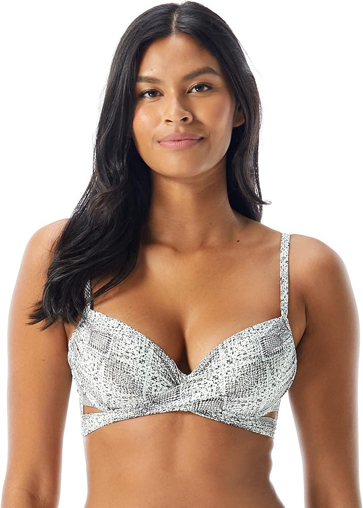 Coco Reef Enrapture Bra Sized Wrap Bikini Top — Push Up Underwire Cups C, D, DD, E, F